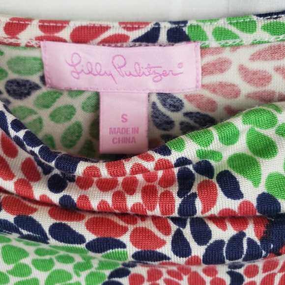 Lilly Pulitzer Blanca Red Multicolored Casting Call Silk Jersey Dress Sz S - Picture 4 of 12